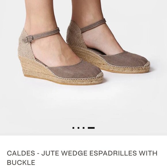 Toni Pons "Caldes" Jute Wedge Espadrilles with Buckle - taupe - Size 9 (EU40) - Picture 12 of 12